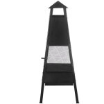 Cheminée de jardin en acier noir 41 x 41 x 100 cm avec accessoires, braséro au design traditionnel et ... Cheminée de jardin en acier noir 41 x 41 x 100 cm avec accessoires, braséro au design traditionnel et ...