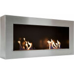 Purline - chemine murale  l'thanol  double flamme en acier de grande largeur