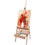Gojoy ? chevalet d'atelier pliable en bois de h�tre ? hauteur r�glable 154 - 198 cm ? tiroir de rangement ...