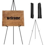 Chevalet r�glable en m�tal noir avec sac � main portable, grande toile, adapt� aux affiches de mariage, ...