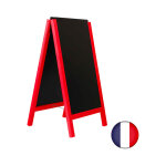 Chevalet stop trottoir avec 2 ardoises amovibles cadre bois rouge vin dimensions 117 x 60 cm