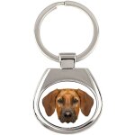 Chien de rhodsie  crte dorsale, chien lion d'afrique - porte - cls gomtrique avec photo et inscription ...