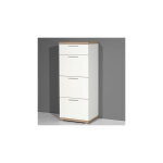 M&s - chiffonnier 4 tiroirs 48x40x120 cm blanc et chne - micat