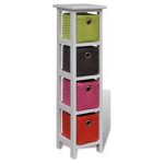 Chiffonnier 4 tiroirs bois blanc finess