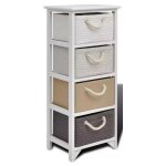 Chiffonnier 4 tiroirs bois paulownia massif blanc claireau