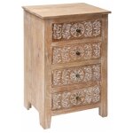 Atmosphera ? chiffonnier 4 tiroirs en bois manguier 80cm ? style naturel ? facile d'entretien ? rangement ...