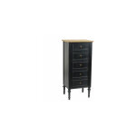Chiffonnier 5 tiroirs en bois naturel et noir - belmon