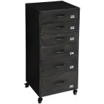 Chiffonnier avec 6 tiroirs en fer coloris gris - longueur 41, 50 x profondeur 38 x hauteur 69, 5 cm pegane ...