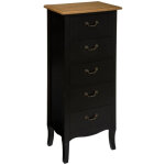 Chiffonnier chrysa noir 5 tiroirs atmosphera cr�ateur d'int�rieur