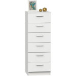 Chiffonnier meuble de rangement coloris blanc - hauteur 110 x longueur 40 x profondeur 40 cm pegane