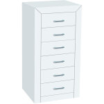 Chiffonnier meuble de rangement en mdf et pin massif coloris blanc - longueur 50 x profondeur 40 x hauteur ...