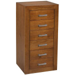 Chiffonnier meuble de rangement en pin massif coloris cerisier - longueur 50 x profondeur 40 x hauteur ...