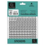 Chiffres adh�sifs - stickers - noires - 10mm hauteur - 2 planches - 0 - 9 + caract�res sp�ciaux