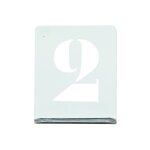 Chiffre  pocher criture capitale 0  9 hauteur 60 mm en aluminium wilmart