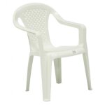Chaise en plastique pour enfants avec accoudoirs ? couleur blanche ? dimensions 38x38x52 cm ? mat�riau ...