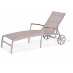 Bain de soleil jardin multipositions chillvert imperia bois aluminium 180, 40x77, 60x102, 90 cm beige ...