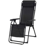 Chillvert catania chaise longue noire en acier et textil�ne