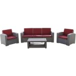 Chillvert - salon de jardin treviso en rsine 1 canap + 2 fauteuils + table gris clair