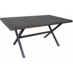 Chillvert - table à manger de jardin varenna acier rotin synthétique 160x90x73 cm gris verre Chillvert - table à manger de jardin varenna acier rotin synthétique 160x90x73 cm gris verre
