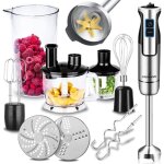 Chopsui mixeur plongeant 1200 w, mixeur plongeur avec 8 niveaux de vitesse en acier inoxydable, mixeur ...