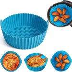 Choyclit - 20cm pot en silicone pour friteuse � air, accessoire air fryer, panier friteuse en silicone, ...