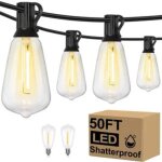 Guirlande lumineuse guinguette exterieur 15m / 50ft 25 + 2 led ampoules de guirlandes jardin lumiere ...