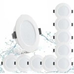 Choyclit - spot encastrable de salle de bain, lot de 10 spots led encastrable 5w ip44 98mm, blanc neutre ...