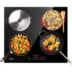 Ciarra - cd4bbih plaque induction 4 foyers 7200w boosters sensitive 9 niveaux de puissance l59cm