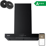 Ciarra ? hotte aspirante murale 60cm 650m� / h ? classe a + + + ? 4 vitesses ? commandes tactiles ? recyclage ...