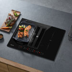 Ciarra plaque induction avec hotte int�gr�e 59cm 500n3 / h 7156w 4 foyers booster flexizone recyclage ...