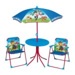 Fun house pat patrouille salon de jardin compos d'une table, de 2 chaises pliables et un parasol pour ...