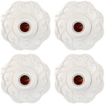 Cilia lot de 4 douilles e27 vintage pour plafond - support de lampe r�tro avec rosace florale - base ...