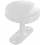 Cime - pat�re porte manteau mural 1 t�te en acier blanc diam�tre 65 mm, l. 60 mm