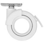 Cime - roulette pivotante avec freint rotola blanche, 47x47 mm, d. 65 x h. 80 mm, entraxe 35x35mm
