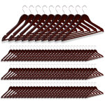 Cintres en bois 100, cintre manteaux, pantalons, robes, vtements, 100 pices, crochet rotatif 360, ...