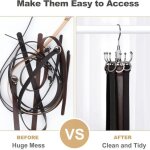 Cintre de ceinture, support de ceinture rotatif, organisateur d'accessoires de placard, capacit� de stockage ...