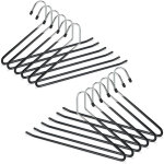 Cintres à pantalons revêtement pvc antidérapant en métal 35 cm lot de 12, noir - relaxdays Cintres à pantalons revêtement pvc antidérapant en métal 35 cm lot de 12, noir - relaxdays