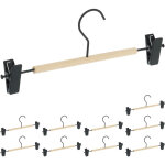 Cintres pinces en lot de 10, clips rglables, jupes et pantalons, hlp : 11, 5 x 30, 5 x 3 cm, noir / ...