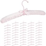 Cintre en satin, lot de 50, cintre rembourr doux, pour vestes, crochet rotatif 360, 38 cm, noeud dcoratif, ...