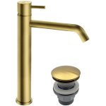 Ciriculus xl robinet mitigeur haut pour vasque � poser + bonde or bross�