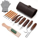 Ciseaux � bois, 15 in 1 outils de sculpture bois, outillage bois avec 5 couteau sculpture bois, professionnel ...