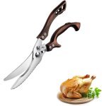Ciseaux de cuisine professionnels en acier inoxydable - � volaille, viande, os, bord dentel� - avec bo�te ...