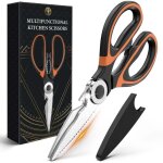 Ciseaux de cuisine professionnel multiusage, ciseaux cuisine cranteur en acier inoxydable lame sharp ...