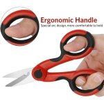 Ciseaux d'�lectricien, ciseaux d'�lectricien dentel�s en acier inoxydable, ciseaux � fil � poign�e souple, ...