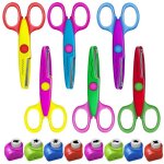 Ciseaux enfant 6pcs - ciseaux cranteurs et de bordure de s�curit� en zigzag � motif de vague cr�ative ...