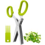 Ciseaux � herbes ciseaux de cuisine en acier inoxydable � 5 lames pour couper les herbes fra�ches et ...
