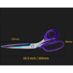 Ciseaux � tissu, ciseaux de couture avec acier inoxydable plaqu� titane robuste, ciseaux de tailleur ...