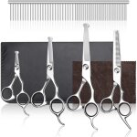 Ciseaux toilettage chien 5 pices, set ciseaux de toilettage professional 4. 5 - 6. 5 pouces en acier ...