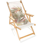 Citygarden - lona - chilienne de jardin en bois d'eucalyptus avec motif jungle - city garden Citygarden - lona - chilienne de jardin en bois d'eucalyptus avec motif jungle - city garden