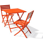 Marius - ensemble repas de jardin 2 places en aluminium orange - city garden Marius - ensemble repas de jardin 2 places en aluminium orange - city garden